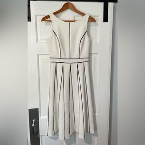 WHBM White Dress w/ Black Trim - Size 2
